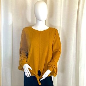 H&M Gold/Mustard Yellow Long Sleeve with Tie - Medium